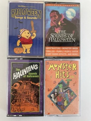 Four Halloween Cassette Tapes Sounds Music Hallmark Monster Disney - Image 1 of 2