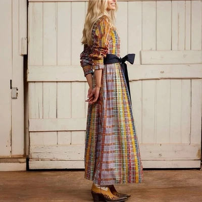 Maxi Vestido Binny Otoño Plantación AU10 US6 Tartán Cuadros Invierno Manga Larga Foto 1 de 4