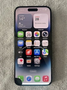 **DAMAGED Cracked Front & Back Apple iPhone 14 Pro Max 128GB Black 78% BH ** - Picture 1 of 10