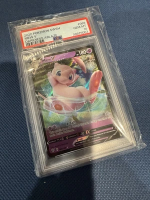 Pokemon TCG Mew V Darkness Ablaze Card English Full Art Graded PSA Gem 10 - Image 1 of 2