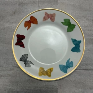 The Last Line The Everyday Bow Trim 8" Dessert Plate Rainbow Multicolor - Picture 1 of 3