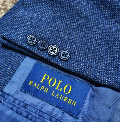 Polo Ralph Lauren Custom fit classic 100% wool blue suit jacket blazer 44R - Image 1 of 4