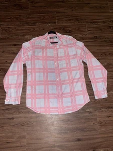 Reyn Spooner Shirt Mens XL Pink White Plaid Long Sleeve Button Front Cotton - Picture 1 of 6