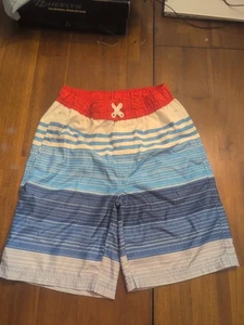 Revolution Boys Americana Patriotic Red White Blue Swim Short Trunks Medium 8/10 - Picture 1 of 8