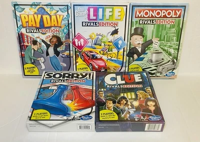 5 New Sealed Hasbro Games Rivals Edition - Life, Payday, Clue, Sorry & Monopoly - Image 1 of 2