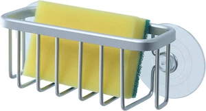 Soporte de aluminio neverust para esponjas de cocina y bano con succion plata - Imagen 1 de 12
