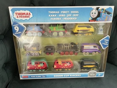 Thomas & Friends Sodor Cup Racers 9-Pack of Diecast Push-Along Toy Trains Set - Image 1 of 4