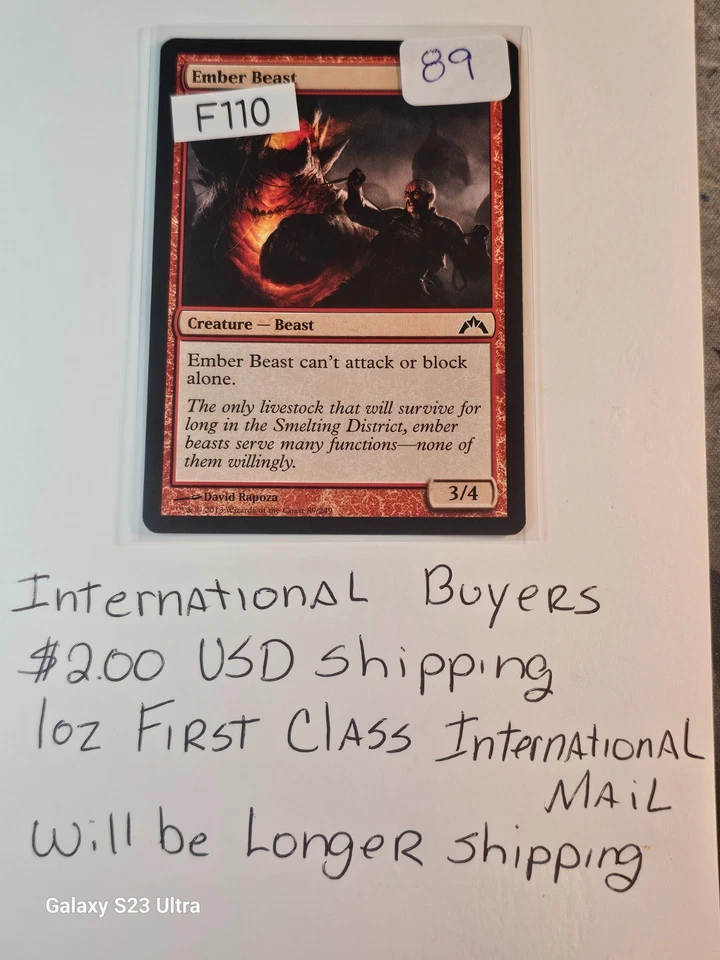🔥Desperate! Ember Beast MTG Card – Gatecrash 89! Save It From My Hands NOW!🔥 - Image 1 of 1