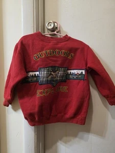 Vintage Talbots Kids Outdoor Explorer Red Sweater, Fishing, Ducks Size XS - Picture 1 of 8