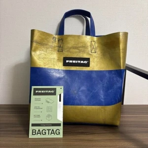 Freitag F250 SONNY RARE Model Color Tote Bag YELLOW GOLD × BLUE with ID CARD - Picture 1 of 6