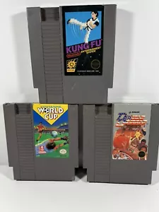 original NES games lot Double Dribble, Kung Fu, World Cup Soccer Tested works - Picture 1 of 5
