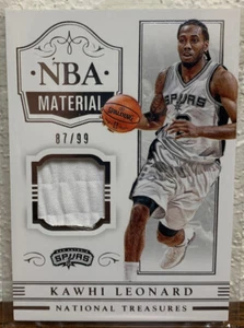 2017-18 Panini National Treasures NBA Material Jersey Kawhi Leonard 87/99 SPURS - Picture 1 of 2