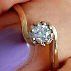 Solid 14K Yellow Gold UK Certified 1.70carat Round Real Moissanite Wedding Ring