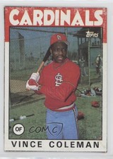 1986 Topps Wax Box Bottom Vince Coleman #D Rookie RC