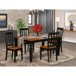 5 Pc Kitchen Table set with a Dining Table and 4 Wood Kitchen ... - Picture 1 of 4