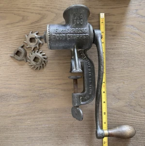 VINTAGE ENTERPRISE No. 100 Hand MEAT GRINDER FOOD CHOPPER + Attachments - Picture 1 of 8