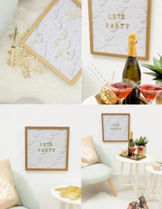 Faux Marble Design Message Peg Board Work Place Wedding Baby Shower Party Memo - Picture 1 of 5