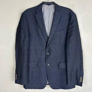 Jos A Bank men size 39 blazer sport coat 100% linen tailored fit navy blue - Picture 1 of 11