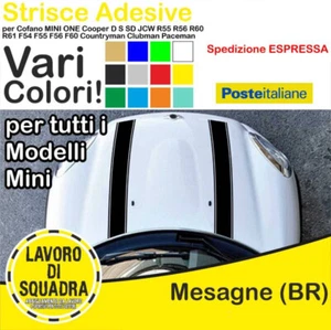Strisce Adesive Cofano Mini Cooper ONE Countryman Paceman Clubman JCW Auto Italy - Imagen 1 de 1