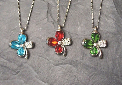 Trachtenschmuck Trachtenkette Halskette Kleeblatt Geburtstags Geschenk 3 Farben - Bild 1 von 2