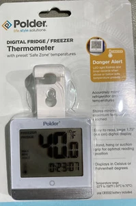 Polder Refrigerator/Freezer Thermometer With Preset  ‘safe Zone’ Temperatures - Picture 1 of 1