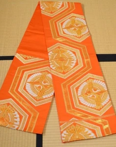 Seide Fukuro Obi Gürtelkran 416 cm für Furisode Kimono Damen japanisch Vintage/472 - Bild 1 von 12