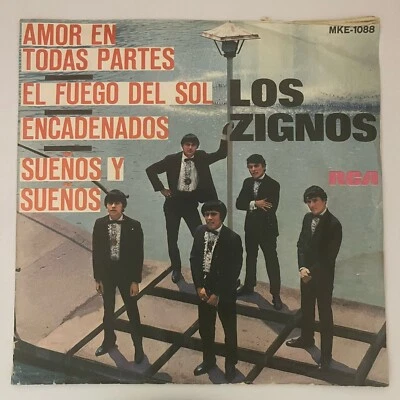 LOS ZIGNOS -AMOR EN TODAS PARTE- 1968 RARE MEXICAN 7" EP PS, GARAGE BEAT - Image 1 of 4