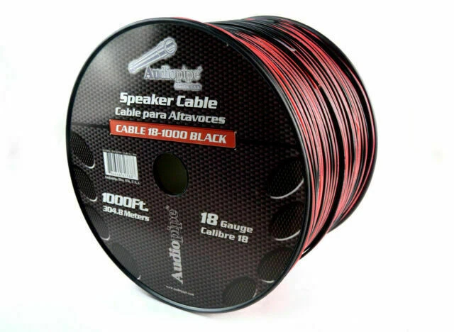Audiopipe 18-Gauge 1000ft. Speaker Cable - Black