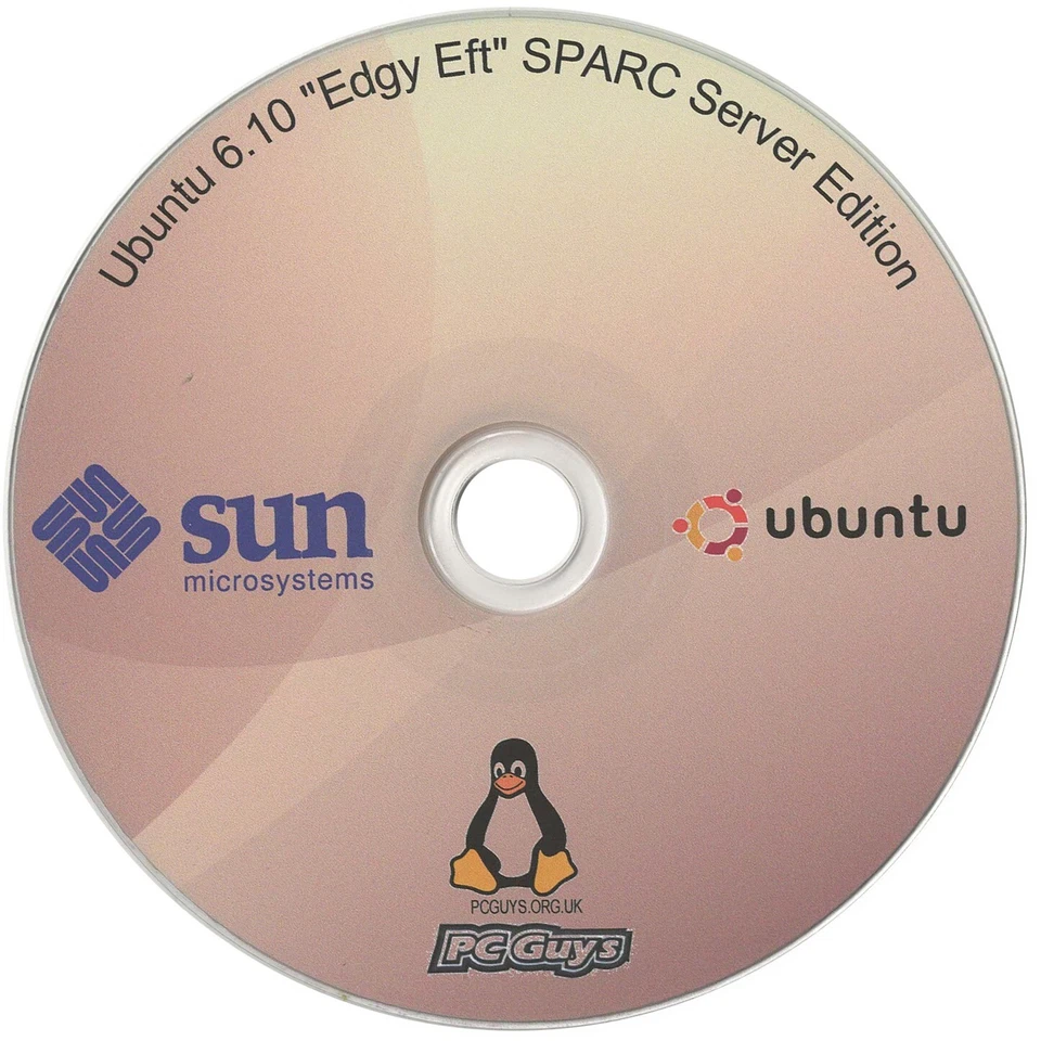 Ubuntu 6.10 Edgy Eft SPARC Server CD Sun Ultra SunFire Blade - Image 1 of 1