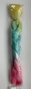 Ombre Trenza Extensión de Cabello Unicornio Pasteles Tejido Disfraz Juegos con disfraces 22” NUEVO - Imagen 1 de 8
