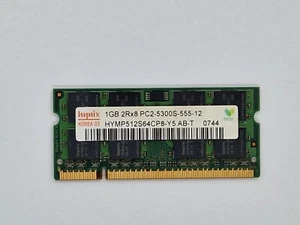 Hynix 1GB DDR2 667MHz SO-DIMM RAM 2Rx8 PC2-5300S HYMP512S64CP8-Y5 - Tested - Imagen 1 de 1