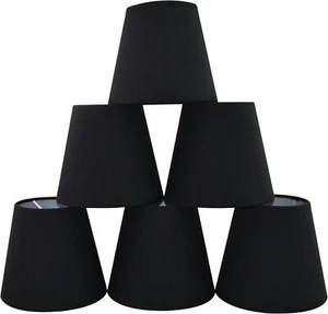 HERCHR Small Lampshades for Wall Lights,Set of 6 Clip on Candle Chandelier Lamps - Picture 1 of 8