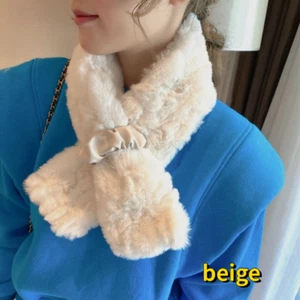 Mujeres Imitación Piel Bufandas Cuello Envolturas Esponjoso Cálido Lindo Conejo Moda - Imagen 1 de 17