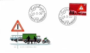 Luxembourg 1970 Traffic Safety,Bicycles,Buses,Cars,Road Signs FDC - Picture 1 of 1