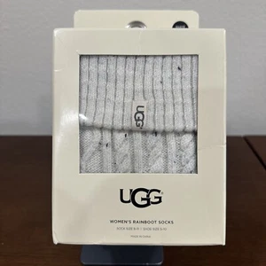 UGG Shaye Tall Cream Women's Rain Boot Cable Knit Socks - Brand New - Picture 1 of 1
