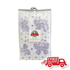 LIVING TEXTILES 2 PCE COT SET-1 x FITTED SHEET & PILLOWCASE- PURPLE BUTTERFLY - Picture 1 of 2
