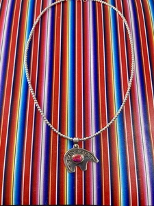 Collar de cuentas de oso dalia rosa de plata de ley - Imagen 1 de 8