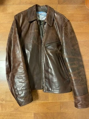 Chaqueta Aero Cuero Piel de Caballo Marrón Cuero Talla 38 Estilo Vintage Foto 1 de 4