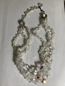 Vintage AB Kristall 3 Strang Halskette Kostüm Mode - Bild 1 von 6