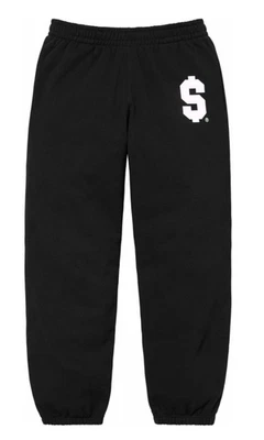 SS24 SUPREME $S LOGO PANTALONES DEPORTIVOS NEGRO BLANCO TALLA XL Foto 1 de 3
