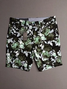 Armani Exchange Shorts Mens 36 Regular Fit Green Black Floral Camouflage NWT - Picture 1 of 14