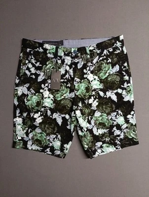 Armani Exchange Shorts Mens 36 Regular Fit Green Black Floral Camouflage NWT - Image 1 of 4