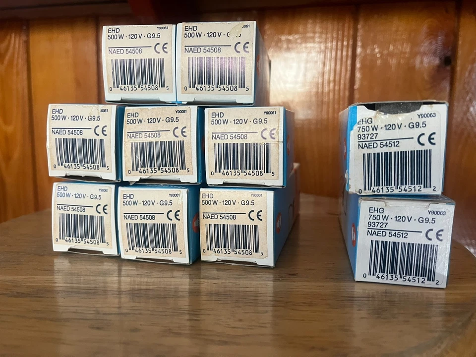 Lot NOS OSRAM 8 EHD 500W 120V EHD/ 2 EHG Replacement Lamp - Image 1 of 3