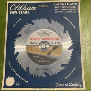 NOS! Vintage OLDHAM 6-1/2"  SAW BLADE Made In USA 650-C-NC Novelty Universal - Picture 1 of 5