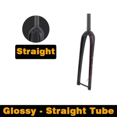 Garfo rígido de fibra de carbono cônico para bicicleta de cascalho preto fosco 700C eixo transversal garfo rígido - Imagem 1 de 4