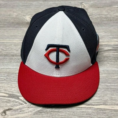 Minnesota Twins Hat Cap Fitted Mens 7 1/2 Navy Red MLB All Star Game New Era - Image 1 of 4