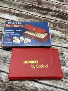 Vintage Double Six Dominosteine von Cardinal in Box - Zustand siehe Fotos - Bild 1 von 5