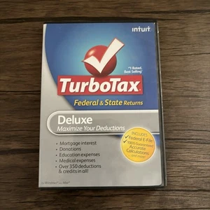 Intuit TurboTax Tax Preparation Windows Mac Used Deluxe 2009 - Picture 1 of 4