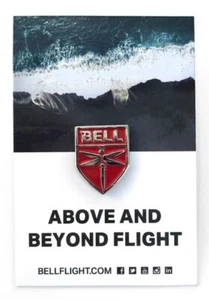 Bell Helicopter Shield Logo w/ Dragonfly Hat Lapel Pin - Picture 1 of 2
