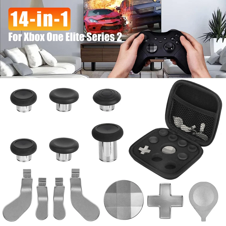 PARTSDOM Replacement Magnetic Thumbstick Paddle Kit For Xbox One Elite Series2 Controller